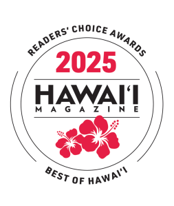2025 Hawai'i Magazine Readers' Choice Awards logo with hibiscus.