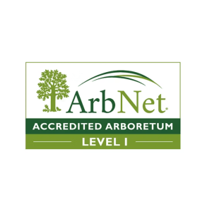 ArbNet Level 1 Accredited Arboretum logo with tree icon.
